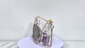 Transparent bags suitable for stadium approval  Transparent Crossbody Bag  With zipper and wrist strap  Suitable for concerts 、 Sports