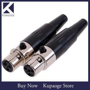 [Kupaoge] 1Pc Mini XLR 3 4 Pin Female Plug Small XLR Audio Microphone Connector for MIC