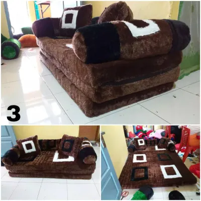 (FLASH SALE) Kasur Lipat Tebal 10 Cm Karakter /Sofabed 2 IN 1 Bulu Rasfur Limited