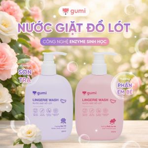 Nước Giặt Đồ Lót GUMI 350ml Hương Phấn Em Bé / Sơn Trà – Giặt Sạch Kháng Khuẩn Khử Mùi Dịu Nhẹ Cho Da