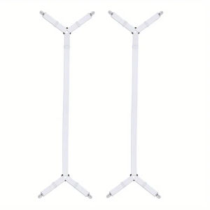 1SET + FREE 1SET ( isi 2 PCS )  Karet Penjepit Ujung Sprei Bed Sheet Buckle Clip Blankets Holder Elastic Fastener Gripper - White / Putih