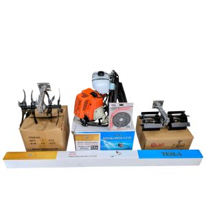 PAKET Mesin Potong Rumput Babat Rumput 328 CC 2 Tak Gendong Sudah Komplit tesla + Adaptor Penyiang Gulma Penggembur Tanah - POTONG RUMPUT BRUSH CUTTER 2TAK