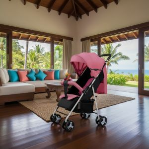 Strollers for Baby Rattan Trolley with Four Wheels and Umbrella Car for Baby rocking chair Prams
