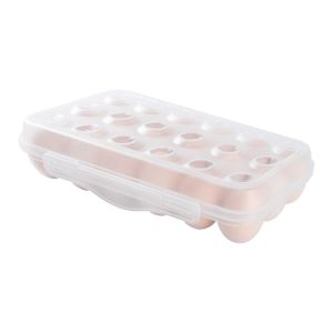 SJJL MALL Plastic 12/18 Grids Egg Tray Transparent Snap-on Egg Storage Box Practical Stackable Fridge Egg Organizer for Home