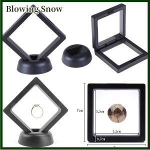 Blowing 70x70mm đen 3D nổi đồ trang sức đồng xu hiển thị khung chủ hộp trường hợp W Đứng