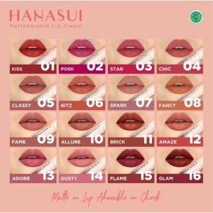 [Original 100%] Hanasui Mattedorable Lip Cream / Hanasui Mattedorable Lipcream / Lipcream Matedorable / Lipstick Kuas / Liptint