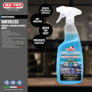 Mafra Waterless 750 ml (Wash and polish without water Dry cleaning Lubricated formula Leaves no scratches or halos)