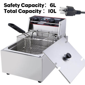 Deep Fryer Electric with Timer Heavy Duty Deep Frying Pan With Strainer Fried Chicken Fries Deep Fryer French Fries 20L Stainless steel Large capacity