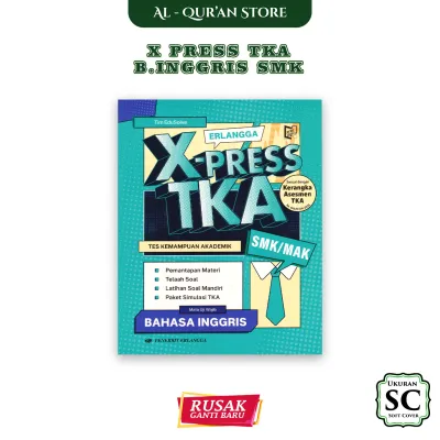 X-Press TKA Tingkat SMK/MAK Strategi Belajar Mata Uji Wajib Bahasa inggris Penerbit Erlangga