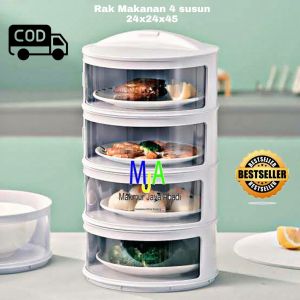 ( BISA COD ) PROMO Rak Makanan 4 Susun / Tudung Saji 4 Susun / Food Cover / Penutup Makanan 4 Susun / Tutup Makanan / Penutup Makanan Insulasi Tahan Panas