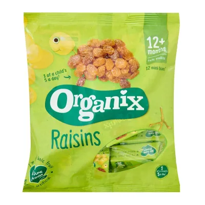 Organix Mini Organic Raisin Fruit Snack Boxes Multipack 168G (12 X 14G)