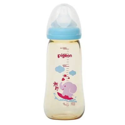 Pigeon PPSU Wide Neck Nursing Bottle 11OZ/330ML Botol Susu Pigeon Nipple Puting LL Teat No BPA