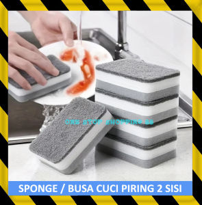 CLEANING KITCHEN SABUT SPON SPONS SPONGE BUSA REGULAR SIKAT AJAIB PEMBERSIH PENGHILANG KERAK MINYAK KOTORAN CUCI PIRING PANTAT PANCI KUALI KUWALI KWALI WAJAN DAPUR INTERIOR BAN MOBIL MOTOR 2 IN 1 2IN1 2 SISI HALUS LEMBUT KASAR BESAR KUAT AWET SERBAGUNA