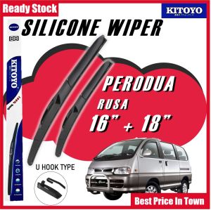 KITOYO Premium Nano Silicone Car Wiper Windshied For Perodua Rusa pengelap kereta 雨刮 16 Inch + 18 Inch Hujan