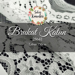 KAIN BRUKAT KAIN BROKAT BAHAN KEBAYA WARNA : BW ( BROKEN WHITE ) Kain meteran Per 05 meter lebar 150cm | Code 28641