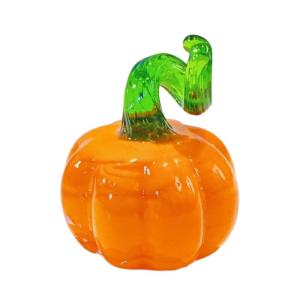 Transparent Glass Halloween Pumpkin Sculpture Handmade Decorative Piece For Shelf Centerpieces Display Ornament
