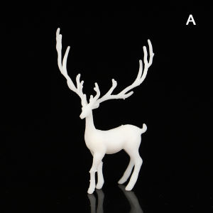 🔥🔥🔥NineOne Peony 1Pc Mini Resin Deer Christmas Forest Elk White Dessert Table Decor Merry Christmas Decor For Home Kids New Year Gift