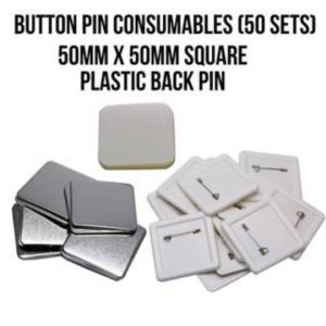 Button Pin Maker Parts 50pcs Consumables Set Round Square Heart Badge Shell Mylar Film Backing Pin Keychain Ref Magnet Bottle Opener DIY Souvenir Merch