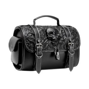 Edgy Skull Motorbike Saddlebag Synthetic Leather Tool Pouch Featuring Gothic Style & Spacious Interior for Bikes