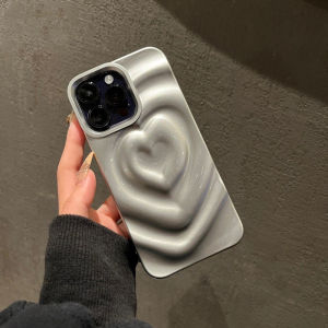 CrashStar Fashion Wavy Heart Glossy Silicone Soft Shockproof Phone Case For iPhone 15 14 Pro Max 13 Pro Max 12 Pro Max 11 Simple Solid Color Phone Casing Cover Shell Hot Sale