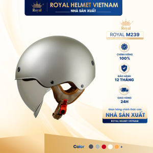 [NHÀ SẢN XUẤT] [CHUỘT MỜ] Mũ Bảo Hiểm Nửa Đầu Kính Âm Royal Helmet M239 Trơn Hàng Chính Hãng Bảo Hành 1 năm