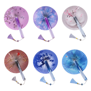Hand Held Fan With Pendant Magnetic Folding Fan with Pendant Elegant Designing For Dancing Or Wedding Gift Paper Fan