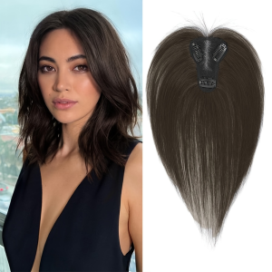 MASEN Middle Part Hair Toppers Wigs with Bangs Clip In Hair Extension Synthetic Hair Bangs Seamless Hair Loss Fringe Hair Pieces for Women