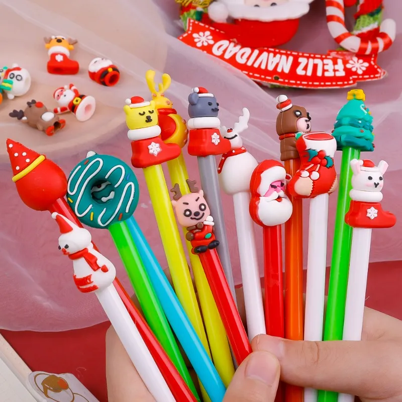 12 Christmas Gel Pens - Fun Holiday Designs With Black Ink For Writing & Decor