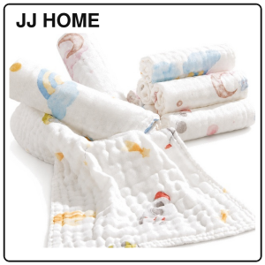 【JJ HOME】 【十月结晶TEN-M JOURNEYOCTOBER CRYSTAL】100% Cotton 6-Layer Bubble Gauze Baby Washcloth Towel 3-Piece Set