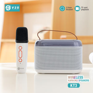 V2S KT3PRO Portable Karaoke Wireless Bluetooth Speaker with Dual Microphone Karaoke Stereo Mini KTV Speaker