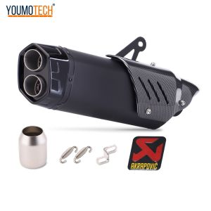51MM Motorcycle Exhaust Muffler Pipe Escape Exhaust Tail Pipe Vent Pipe Exhaust Canister End Pipe Double-out Stainless For Sportbike Motorbike Scooter ATV Dirt Bike Honda Kawasaki Yamaha KTM BMW Aprilia Benelli Suzuki etc