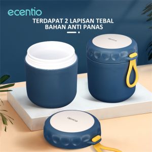 ECENTIO Cangkir Sup 400ml Portable Anti Tumpah Free Sendok  BPA FREE