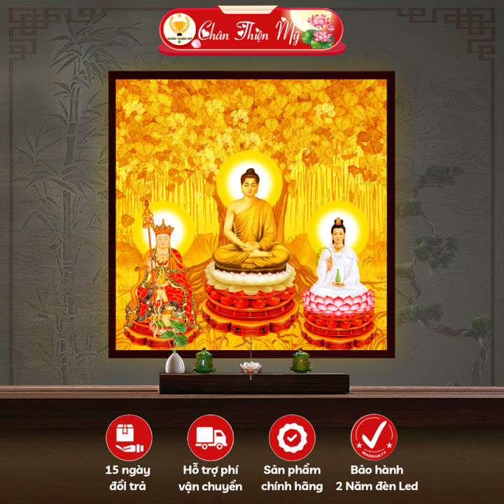 Tranh Thờ Phật Ta Bà Tam Thánh In Tranh Trúc Chỉ CHÂN THIỆN MỸ, Trang ...
