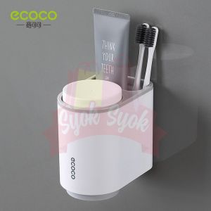 SyokSyok ECOCO Wall Mount Toothbrush Holder Tooth Cup Toothpaste Toothbrush Rack Bathroom Accessories