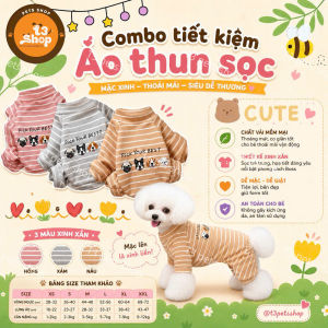 jumsuit ( áo liền quần ) Dadagou sọc ngang vải dày cho chó mèo - T3 PETS SHOP