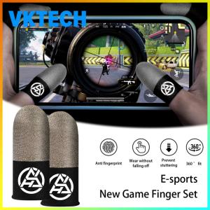 [Vktech] 1/2 Pair Luminous Fingertips Sweat-Proof Fingertip Cover Non-slip Sensitive Mobile Touch Glove Breathable for PUBG Game