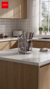 304 Stainless Steel Cutlery Holder Chopstick Spoon Fork Utensil Drainer Basket Kitchen Organizer Stand Rack