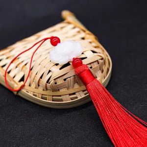 [ILOVEDIY] Double-Sided White Jade Lotus Ancient Style Tassels DIY Handmade Jewelry Bags Mobile Phone Accessories Retro Hanfu Tassels