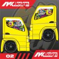 Stiker One Way Kaca Samping Truk Canter - Bisa Request/custom. 