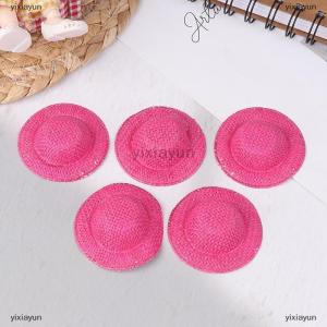 [COD] yixiayun 5Pcs Dollhouse Hand Weaved Straw Hat Doll Mini Colorful Hat Dollhouse Decoration Accessories For Kid Pretend Play Toys