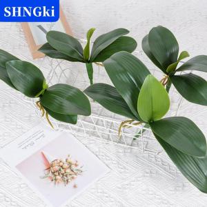 SHNGki Phong Lan Lá Nhân Tạo Phalaenopsis Thân Cây Lá Giả Cymbidium Hoa Lá Màu Xanh Lá Cây Bất Cảm Ứng Cao Su Số Lượng Lớn Trang Trí Nội Thất