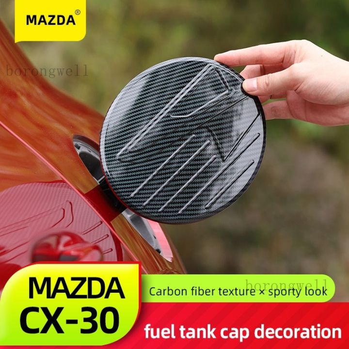 For Mazda CX30 CX30 Fuel Tank Cap Decorative Sticker Brand New CX-30 Modified Parts Carbon Fiber Pattern Body