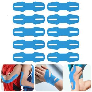 Pack of 10 Precuts Elastic Kinesiology Tape Waterproofs Breathable Perfect for Wrist Joint Muscle Support During Sports