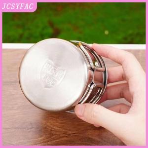 JCSYFAC  1Pc Stainless Steel Folding Handle Cup Portable Carabiner Cup Outdoor Camping Cups for Home Outdoor Camping Accessories