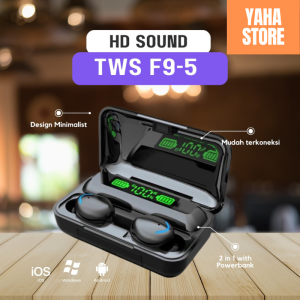 Amoi TWS F9 & TWS F9-5 Wireless Earphone Bluetooth 5.0 HiFi 32 ohm Dynamic Powerbank Inpods