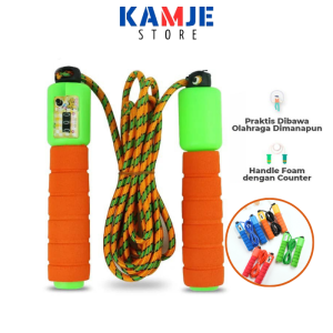 KAMJE Skipping Jump Rope Alat Olahraga Lompat Loncat Tali Fitness Counter Hitung Gym Counting