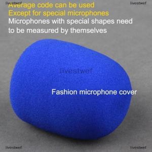 [COD] livestwef Microphone Anti-Roll Anti Skid Case with Microphone Sponge Cover Set Mic Protection Silicone Ring Bottom Rod Sleeve Holder