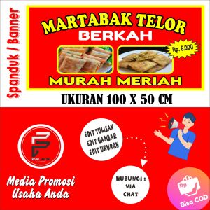 Spanduk Martabak Telur / Banner Martabak Telor / Spanduk Martabak Ukuran 100 x 50 cm