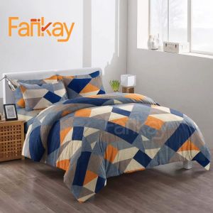 Bed Cover Set Abstrak Navy - Ukuran Lengkap 90x200 - 200x200 - Fankay Bedcover