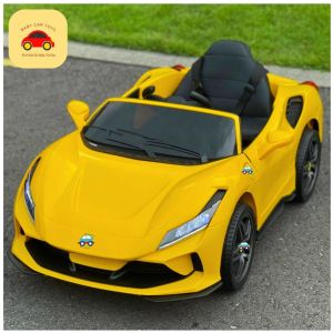 Xe ô tô điện cho bé - Xe ô tô điện trẻ em mẫu F8 - 4 động cơ Bánh Cao Su Ghế Nệm Da [Ship hoả tốc HCM]